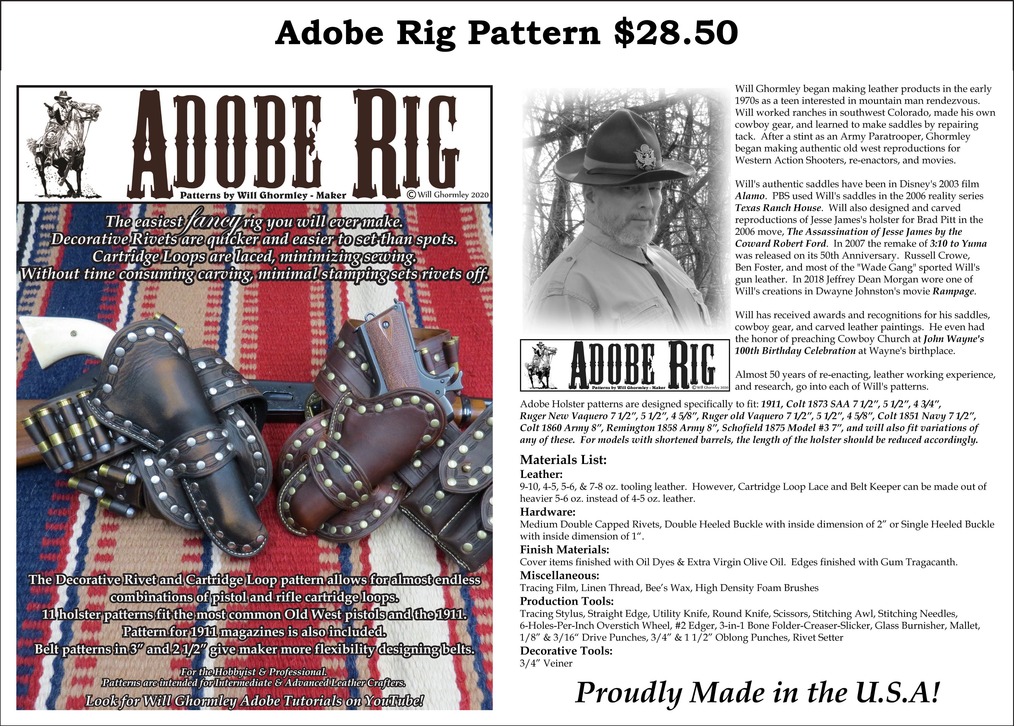 Adobe Rig Pattern — $28.50